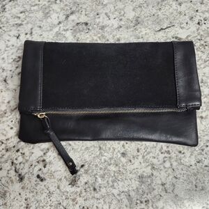 NWT Sole Society Jemma Suede and Faux leather Zip Clutch